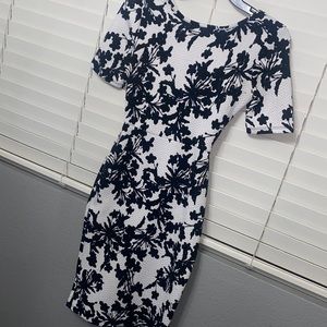 Floral white and black dress